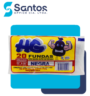 FUNDA BASURA NEGRA 23X28" ROLLX20 MED